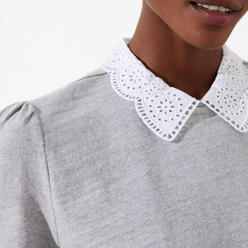 Lace collar top size S